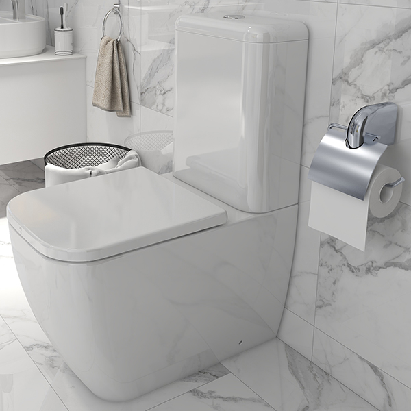 Alternate image of IMEX Essence Rimless Close Coupled White WC Bowl with Cistern and Seat - 355 x 660mm