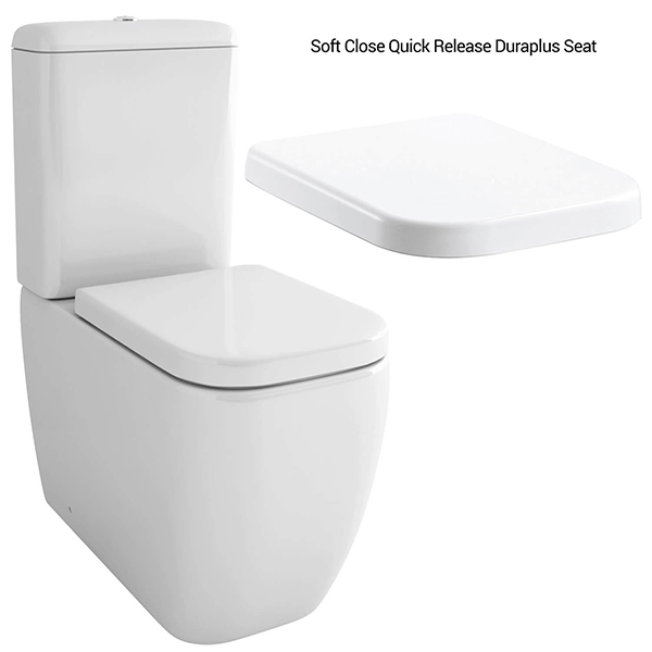 Alternate image of IMEX Essence Rimless Close Coupled White WC Bowl with Cistern and Seat - 355 x 660mm