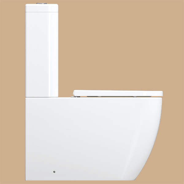Alternate image of IMEX Essence Rimless Close Coupled White WC Bowl with Cistern and Seat - 355 x 660mm
