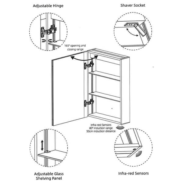 QS Basics Royal 500 x 700mm LED Mirror