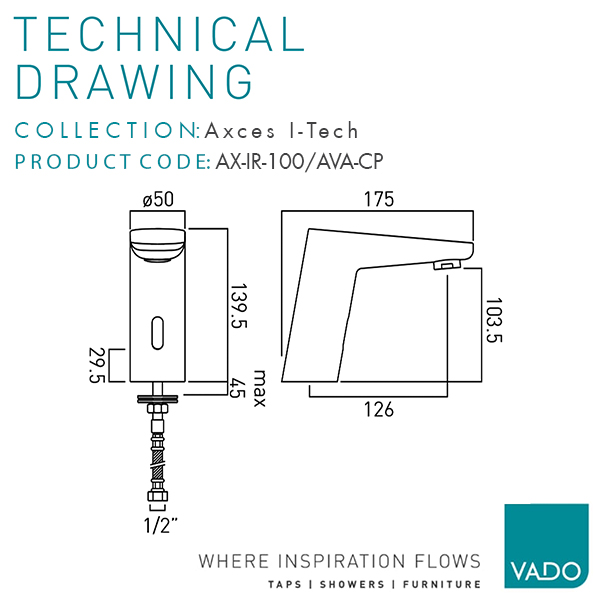 Technical drawing QS-V113198 / AX-IR-100/AVA-CP