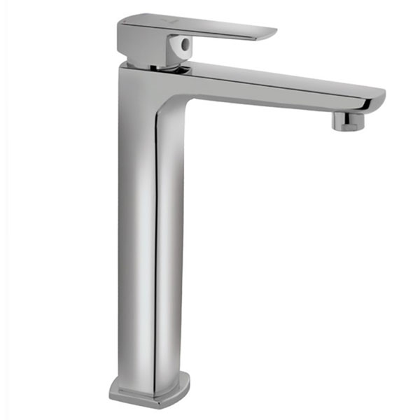 Jaquar Kubix Deck Mounted Square High Neck Mono Basin Mixer Tap - Lever Handle