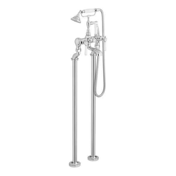 Vado Axbridge Freestanding Traditional Bath Shower Mixer Taps with Legs and Hose
