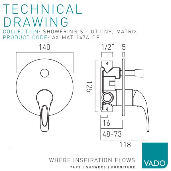Technical drawing QS-V112862 / AX-MAT-145A-CP