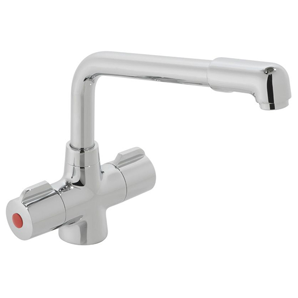 Vado Axces Base Chrome Mono Kitchen Mixer Tap with Swivel Spout - Knob Handle