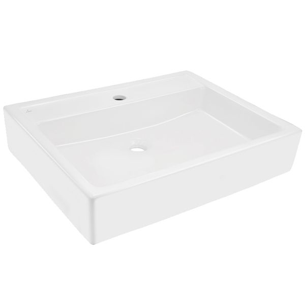 Jaquar Designer 1 Taphole Rectangular White Countertop Basin