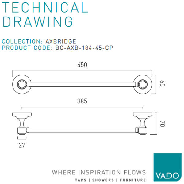 Technical drawing QS-V113550 / BC-AXB-184-45-CP
