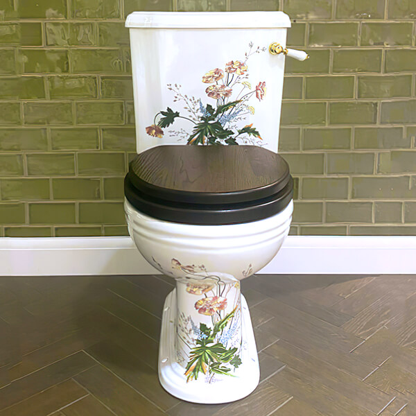 Silverdale Victorian Garden Close Coupled Toilet Pan - 365 x 690mm
