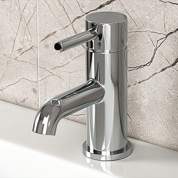 Joseph Miles Millie Chrome Basin Mixer Tap with Click-Clack Waste - Stick Handle - Deck Mounted