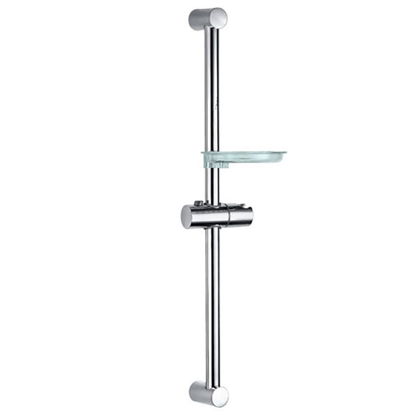 Jaquar Round Slide Rail with Soap Dish and Handset Holder - 600mm High