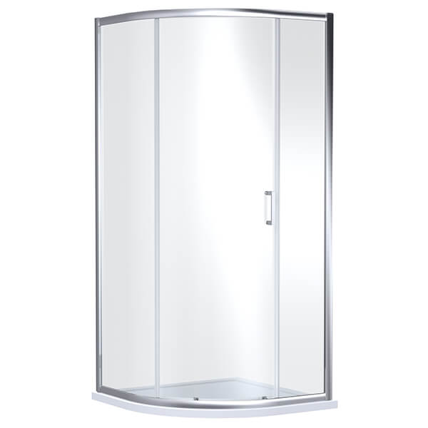 Nuie Lucie Sliding Door Quadrant Shower Enclosure 900 x 900mm - Aluminium Frame