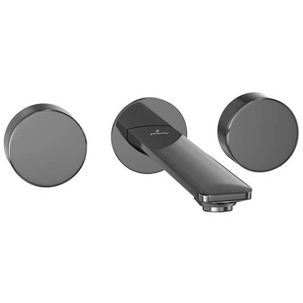 Additional image of Jaquar Laguna 3 Hole Contemporary Basin Mixer Tap with Straight Spout - Knob Handles - Wall Mounted