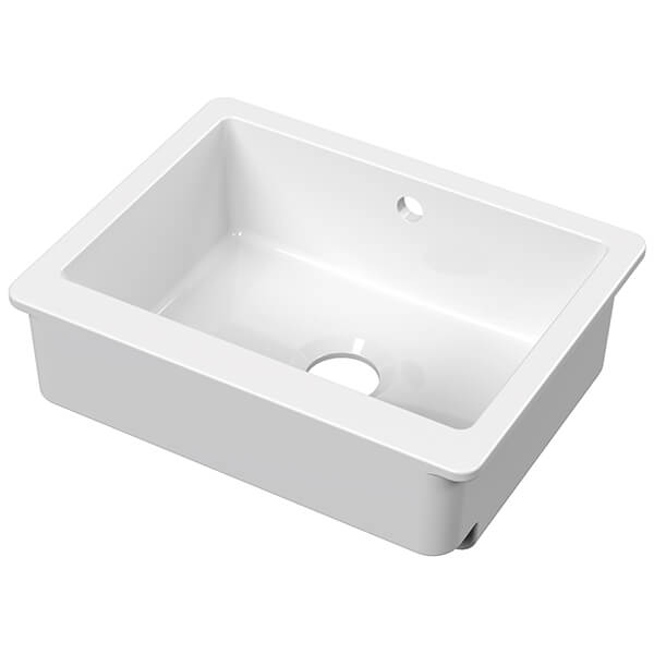 Nuie Butler Traditional Overmount Kitchen Sink with Overflow 595 x 460mm - One Bowl