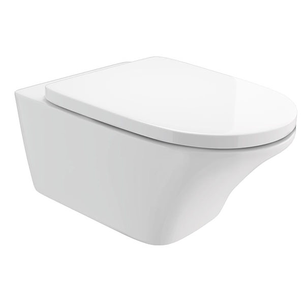 Jaquar Artize Confluence Wall-Hung White Rimless Toilet with Soft Close Seat 360 x 540mm