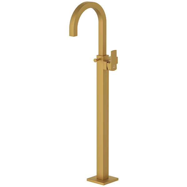 Alternate image of Jaquar Kubix Prime Contemporary Floorstanding Bath Mixer Tap - Side Action Flat Handle