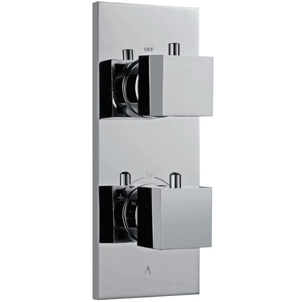 Jaquar Artize Thermatik-S Recessed Thermostatic Shower Valve - 2 Controls - Rectangular Trim