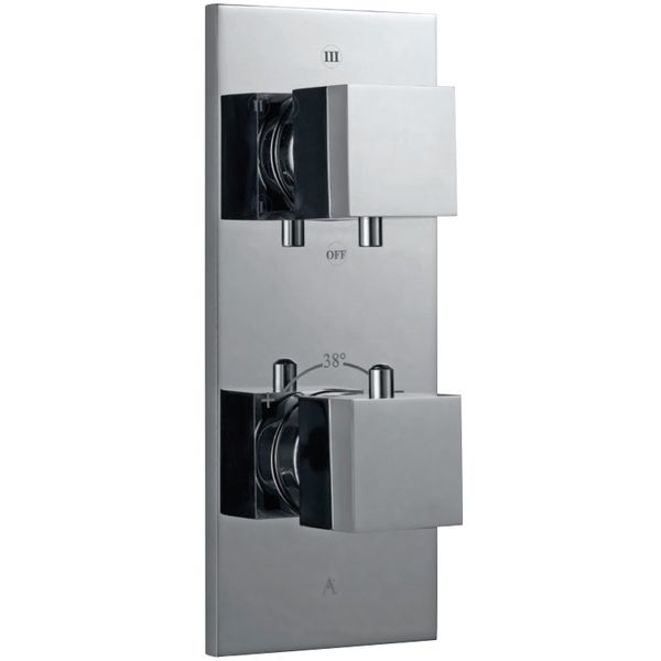 Alternate image of Jaquar Artize Thermatik-S Recessed Thermostatic Shower Valve - 2 Controls - Rectangular Trim