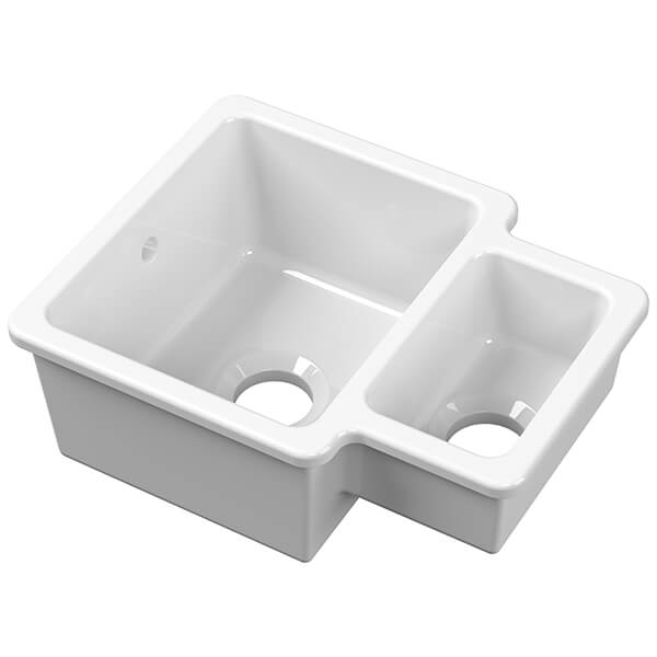 Nuie Traditional Undermount Kitchen Sink with Overflow 579 x 455mm - 1.25 Bowl