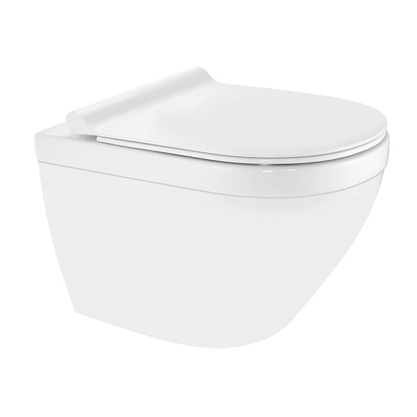 Jaquar Solo Rimless Wall-Hung WC Pan with Soft Close Seat 375 x 520mm