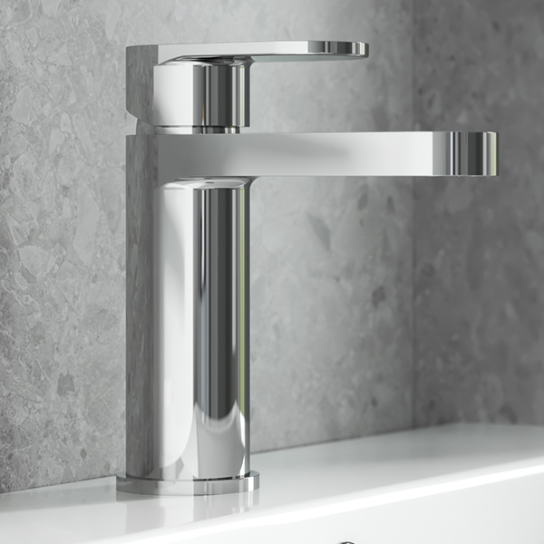 Alternate image of Nuie Binsey Monobloc Basin Mixer Tap with Push Button Waste - Flat Handle - Deck Mounted