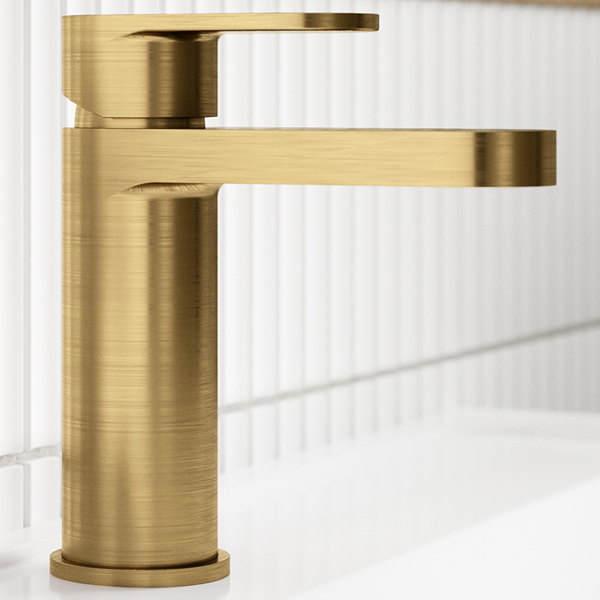 Alternate image of Nuie Binsey Monobloc Basin Mixer Tap with Push Button Waste - Flat Handle - Deck Mounted