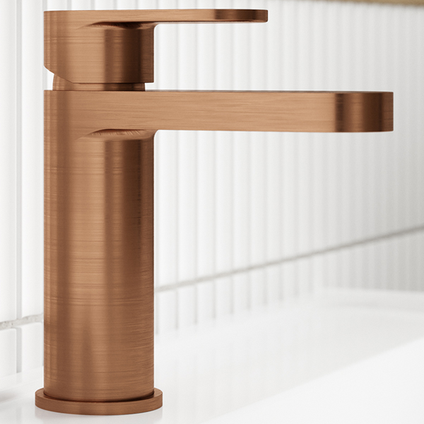 Alternate image of Nuie Binsey Monobloc Basin Mixer Tap with Push Button Waste - Flat Handle - Deck Mounted