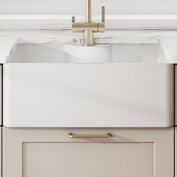 Alternate image of Nuie Butler Traditional Fireclay Undermount White Kitchen Sink - 1 Bowl