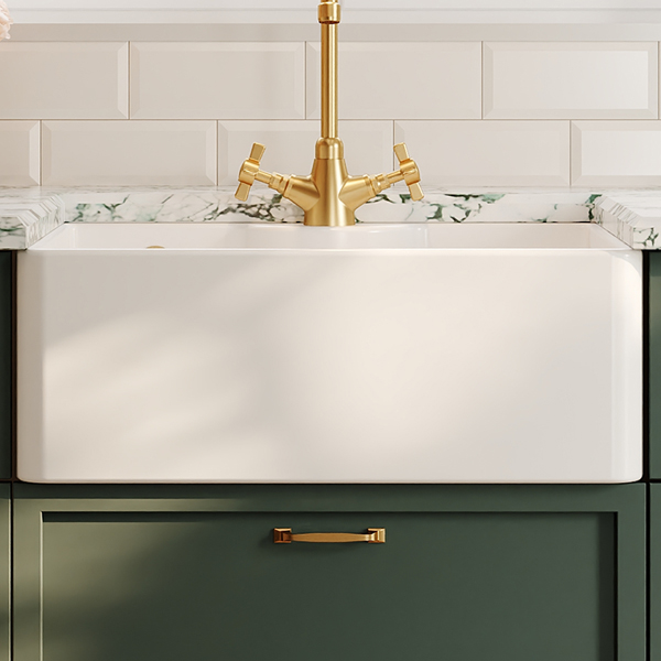 Alternate image of Nuie Butler Traditional Fireclay Undermount White Kitchen Sink - 1 Bowl