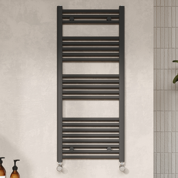 Alternate image of Nuie Straight Heated Towel Rail - Steel - 500mm Wide