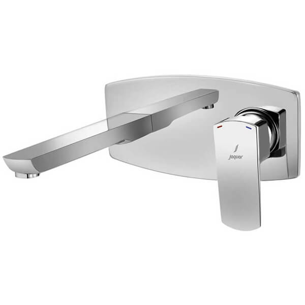 Jaquar Kubix Prime 2 Hole Basin Mixer Tap with Straight Spout - Lever Handle - Wall Mounted