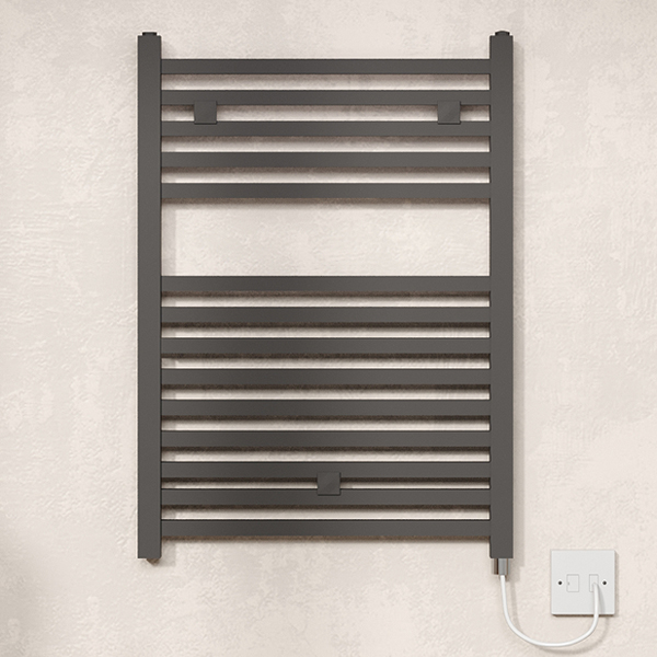 Alternate image of Hudson Reed Eton Straight Electric Towel Rail with Heating Element - 500mm Wide - Steel