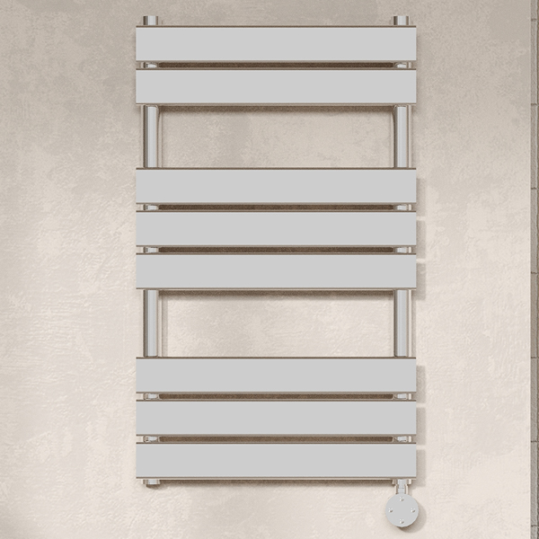 Alternate image of Hudson Reed Square Flat Panel Electric Towel Rail with Brackets - 500mm Wide
