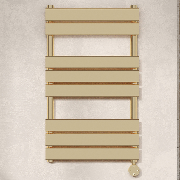 Alternate image of Hudson Reed Square Flat Panel Electric Towel Rail with Brackets - 500mm Wide