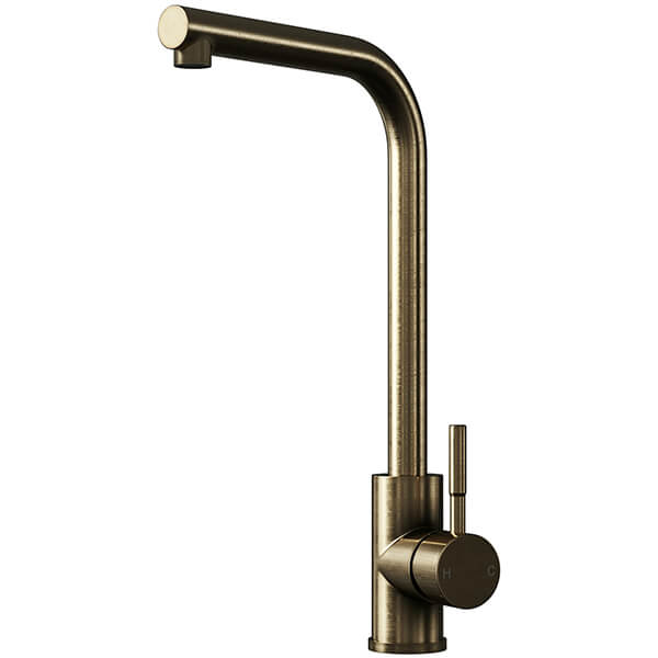 Alternate image of Nuie Top-Fix Vito Contemporary Kitchen Sink Mixer Tap with L-Neck Spout - Stick Handle