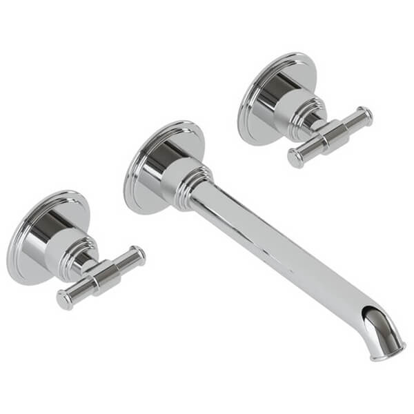Jaquar Artize VIC 3 Hole Traditional Basin Mixer Tap with Curved Spout - Stick Handle - Wall Mounted