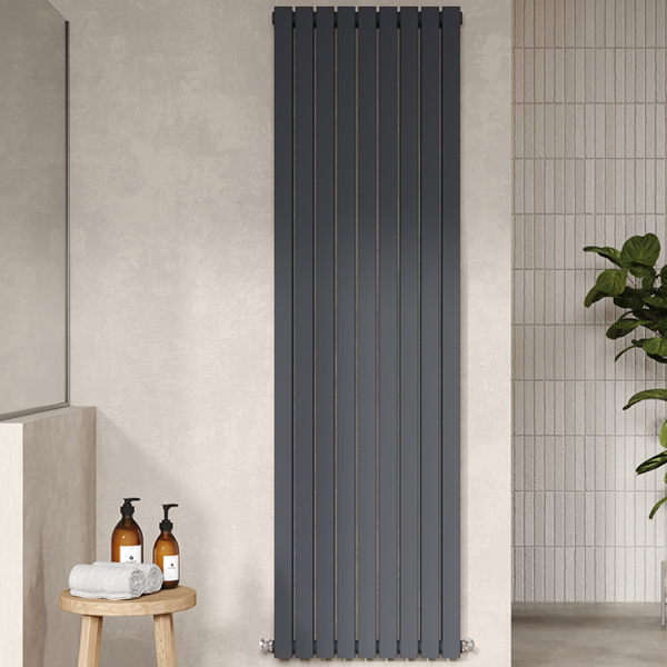Alternate image of Hudson Reed Sloane Vertical Flat Radiator - Steel - Double Panel