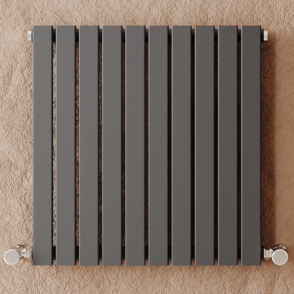 Alternate image of Hudson Reed Sloane Horizontal Flat Panel Radiator 600mm High - Steel