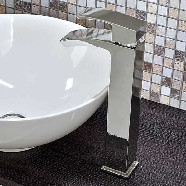 Joseph Miles Boden Monobloc Chrome Finish Tall Basin Mixer Tap 309mm High - Lever Handle - Deck Mounted