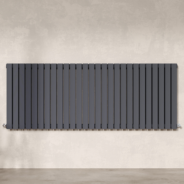 Alternate image of Hudson Reed Sloane Horizontal Flat Radiator 600mm High - Steel - Double Panel