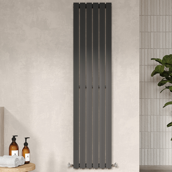 Alternate image of Hudson Reed Sloane Vertical Modern Flat Bar Radiator - Steel