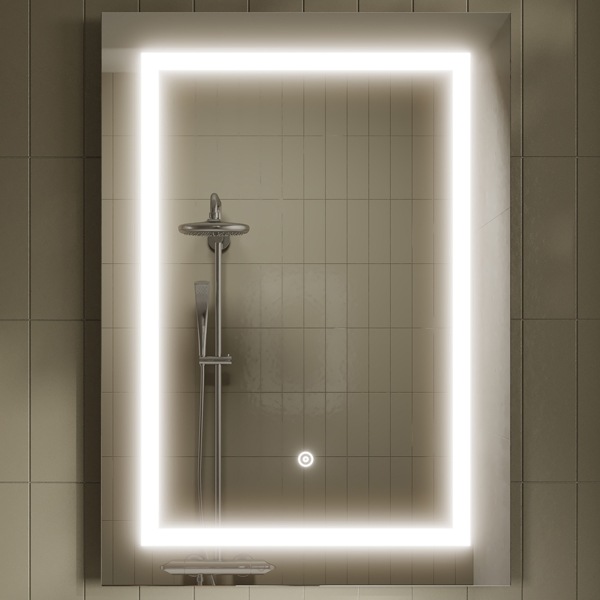 Hudson Reed Sculptor Portrait Frontlit LED Mirror with Demister Pad - 500 x 700mm