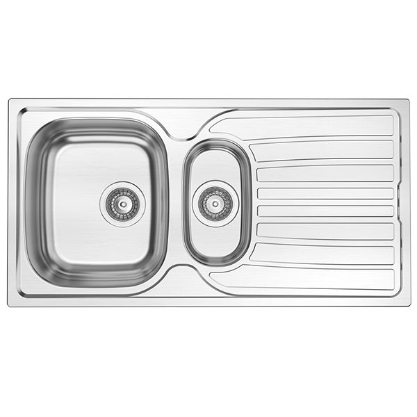 Reginox Monaco-15 Stainless Steel Kitchen Sink with Drainer 965 x 500mm - 1.5 Bowl