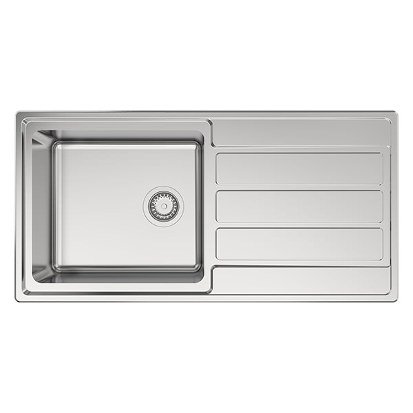 Additional image of Reginox Envoy-10 Stainless Steel Inset Kitchen Sink with Drainer 1000 x 500mm - 1 Bowl