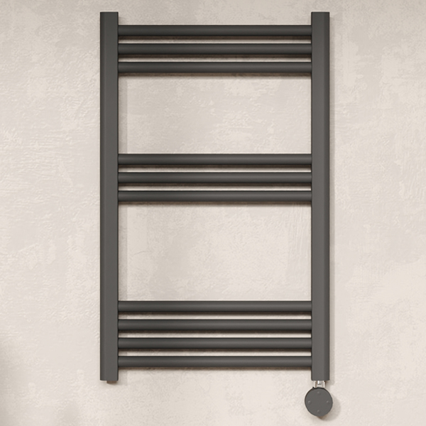 Alternate image of Hudson Reed Straight Electric Towel Rail with Round Tubes - 500mm Wide - Steel