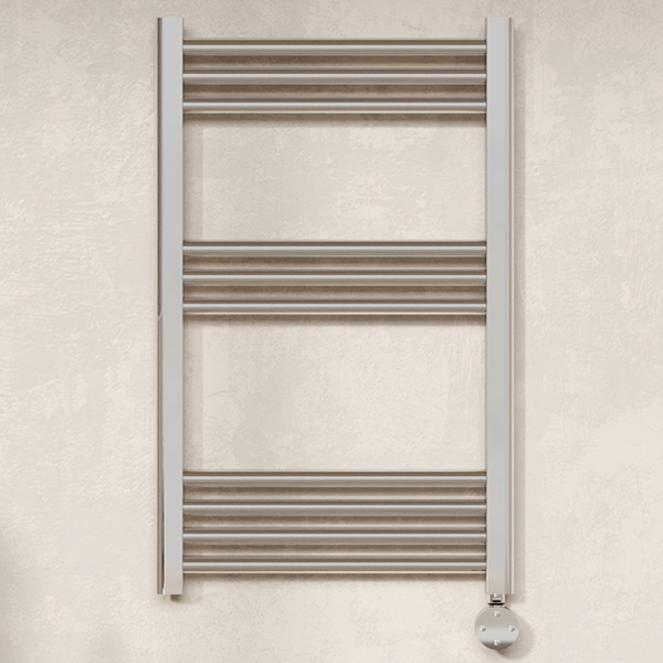 Alternate image of Hudson Reed Straight Electric Towel Rail with Round Tubes - 500mm Wide - Steel