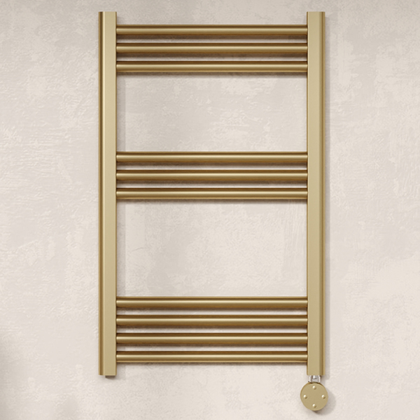 Alternate image of Hudson Reed Straight Electric Towel Rail with Round Tubes - 500mm Wide - Steel