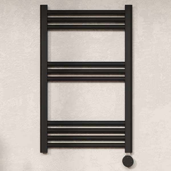 Alternate image of Hudson Reed Straight Electric Towel Rail with Round Tubes - 500mm Wide - Steel