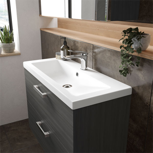Alternate image of Hudson Reed Fusion Floorstanding Vanity Unit with Basin - 904mm High - 2 Door