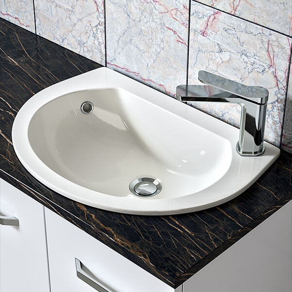 Joseph Miles Space Saver 490mm x 355mm 1 TH Semi Recessed Basin