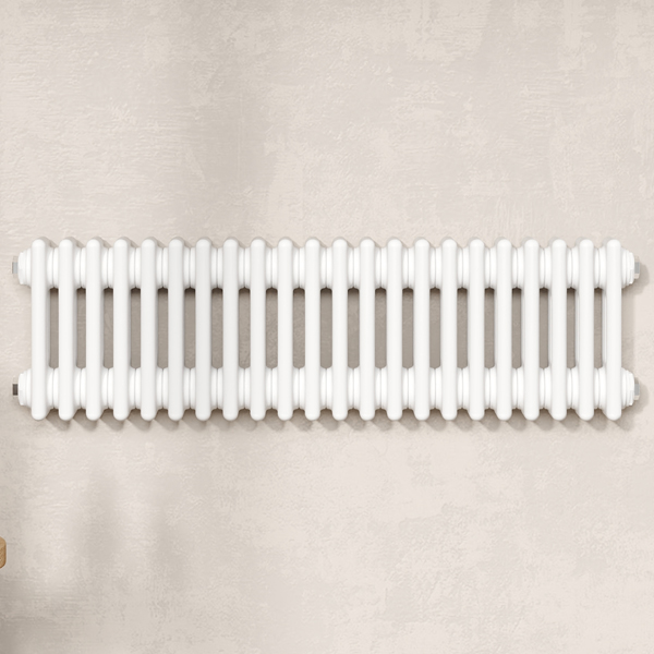 Nuie Colosseum Horizontal 3 Column Traditional White Radiator 999 x 300mm - Steel